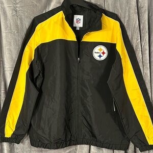 NFL Pittsburgh Steelers Football Zip Up Windbreaker Men’s size XXL and XL